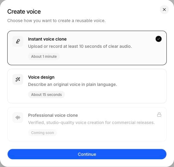 Current voice-creation options